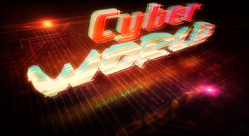 Cyber world futuristic cyberpunk style illustration