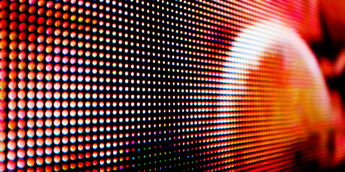 Abstract close-up view of a modern electronic billboard