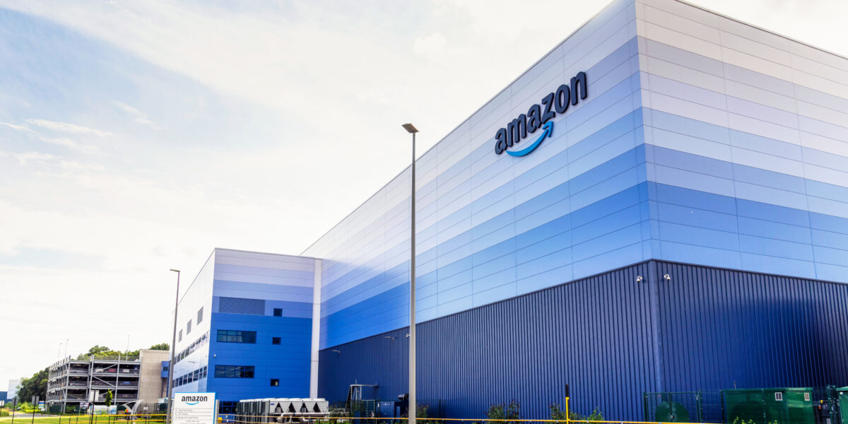 Large Amazon distribution warehouse in Milton Keynes, UK