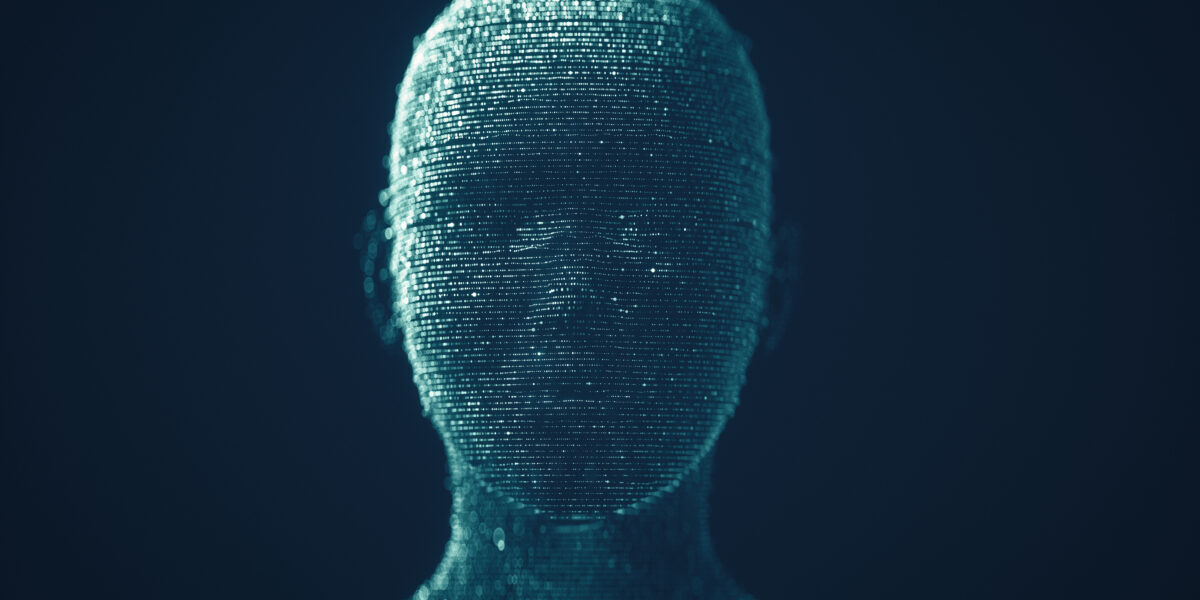 3D hologram of a human head