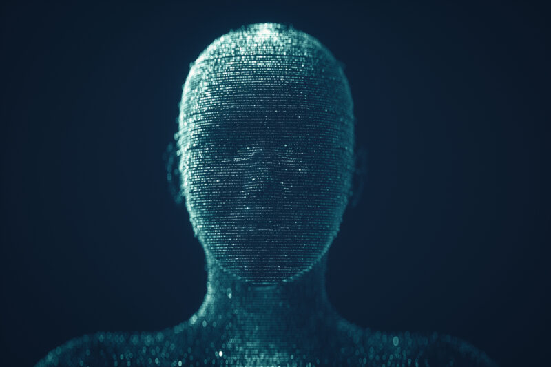 3D hologram of a human head
