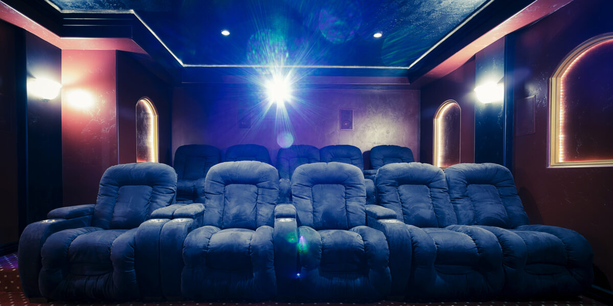 Home Theater Room with Lens Flare