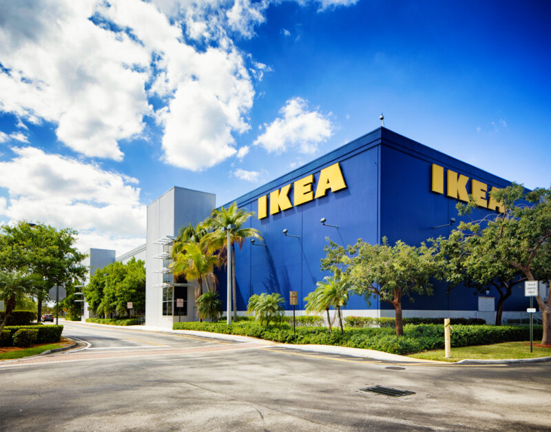 Corner view of Ikea in Sunrise Florida near Fort Lauderdale