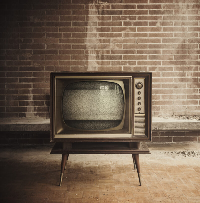 Vintage Television inside an abandoned home